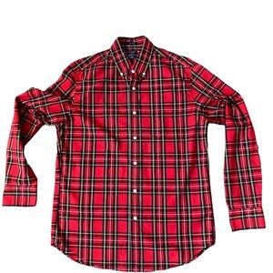 J. Crew Red Casual Button Down Shirt Vibrant Plaid Design